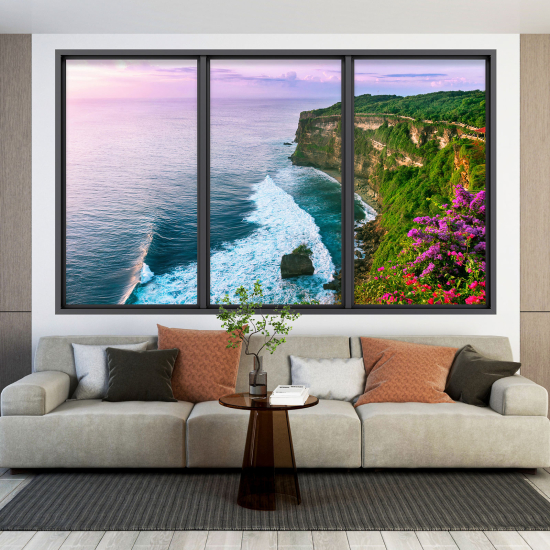 Optical Illusions Window Wall Sticker - Sea View