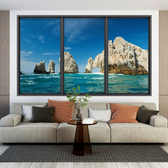 Optical Illusions Window Wall Sticker - Sea View