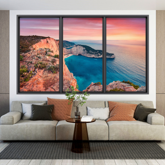 Optical Illusions Window Wall Sticker - Sea View