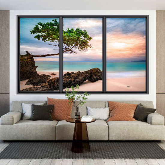 Optical Illusions Window Wall Sticker - Sea View