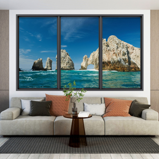 Optical Illusions Window Wall Sticker - Sea View