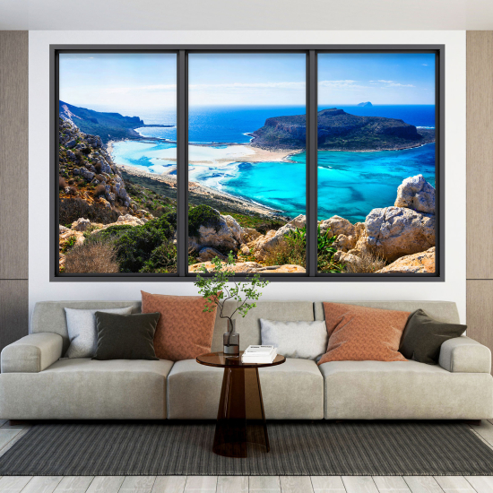 Optical Illusions Window Wall Sticker - Sea View