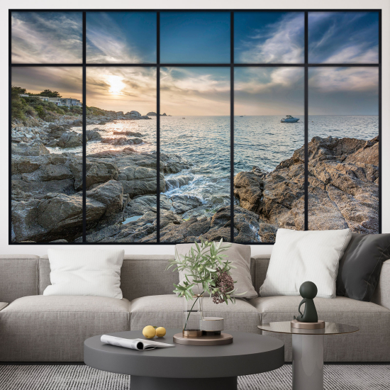 Optical Illusions Window Wall Sticker - Sea View