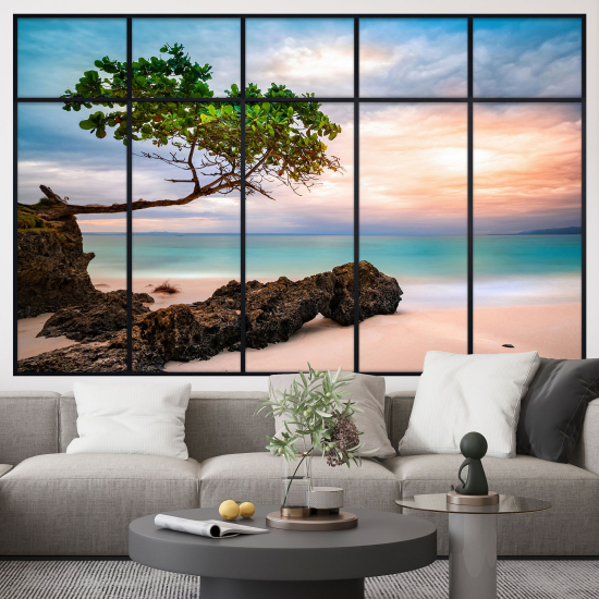 Optical Illusions Window Wall Sticker - Sea View