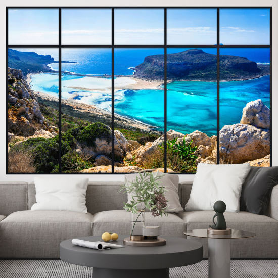 Optical Illusions Window Wall Sticker - Sea View