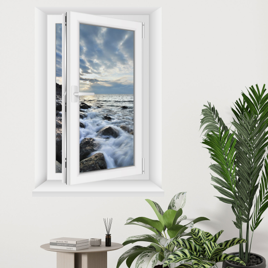 Optical Illusions Window Wall Sticker - Sea view