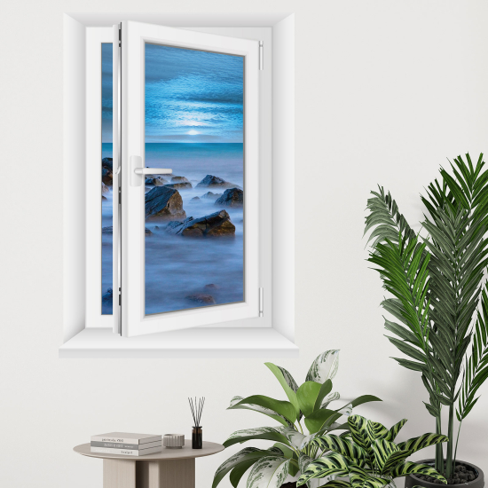 Optical Illusions Window Wall Sticker - Sea view