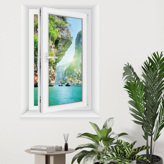 Optical Illusions Window Wall Sticker - Sea view