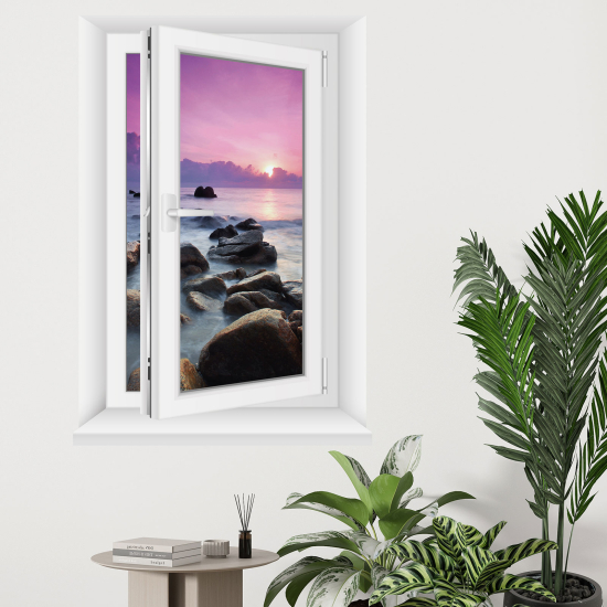 Optical Illusions Window Wall Sticker - Sea view