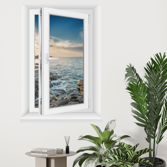 Optical Illusions Window Wall Sticker - Sea view