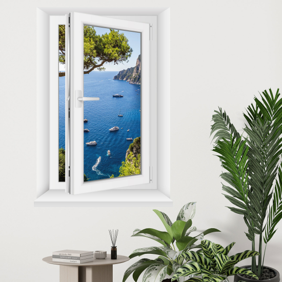 Optical Illusions Window Wall Sticker - Sea view