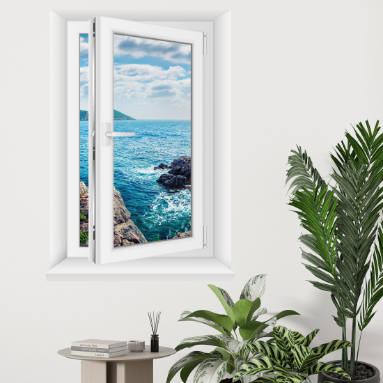 Optical Illusions Window Wall Sticker - Sea view