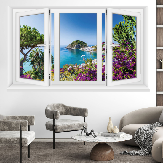 Optical Illusions Window Wall Sticker - Sea view