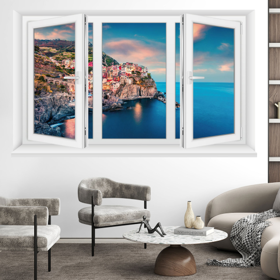 Optical Illusions Window Wall Sticker - Sea view