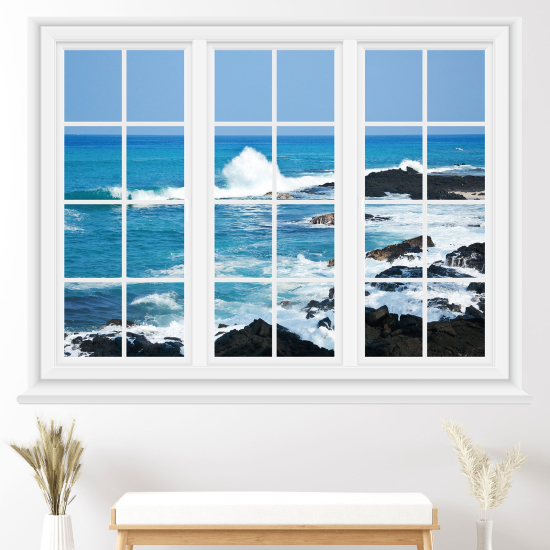 Optical Illusions Window Wall Sticker - Sea view