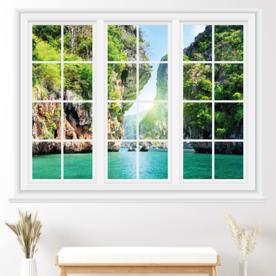 Optical Illusions Window Wall Sticker - Sea view