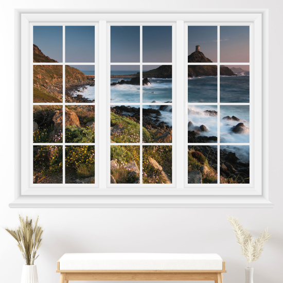 Optical Illusions Window Wall Sticker - Sea view