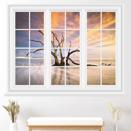 Optical Illusions Window Wall Sticker - Sea view