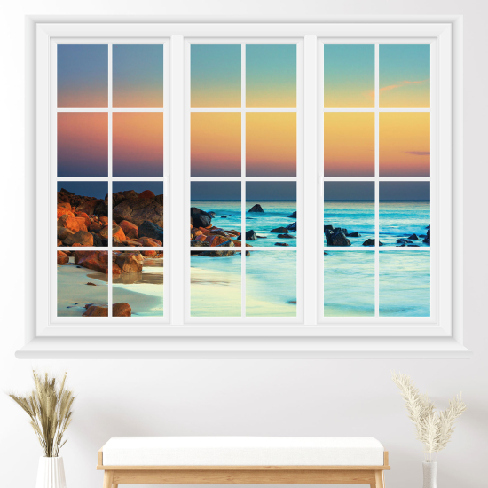 Optical Illusions Window Wall Sticker - Sea view