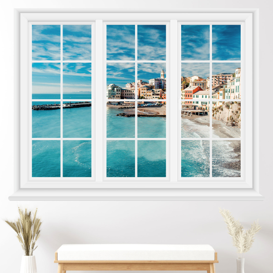 Optical Illusions Window Wall Sticker - Sea view