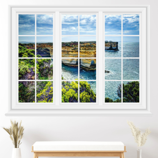 Optical Illusions Window Wall Sticker - Sea view