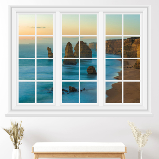 Optical Illusions Window Wall Sticker - Sea view