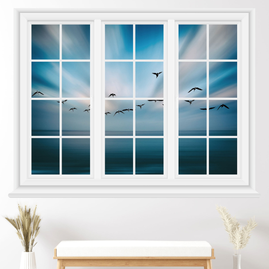 Optical Illusions Window Wall Sticker - Sea view