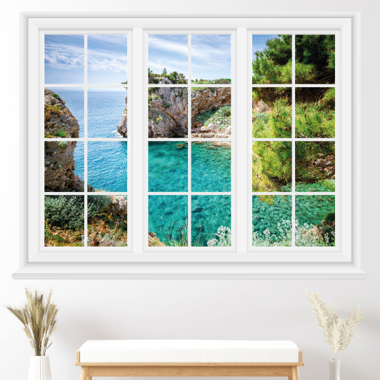 Optical Illusions Window Wall Sticker - Sea view