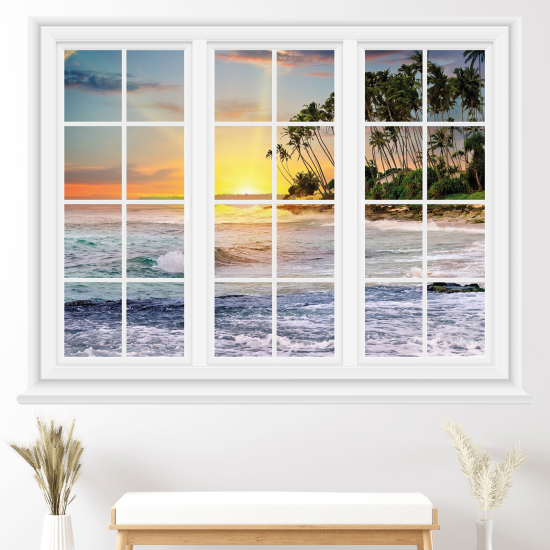 Optical Illusions Window Wall Sticker - Sea view