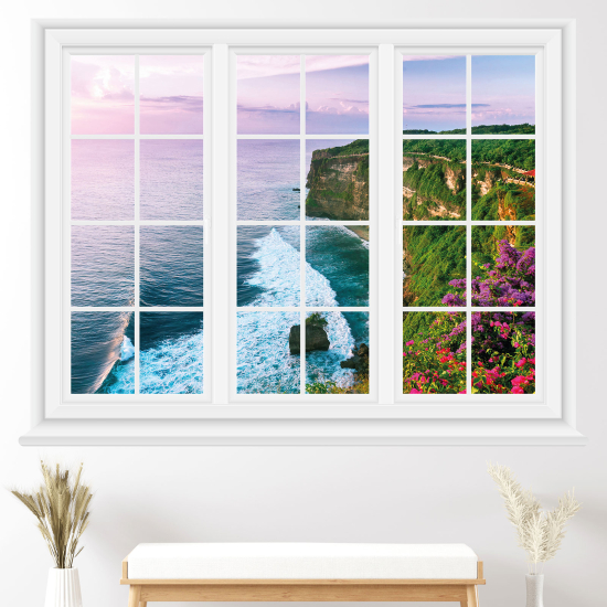 Optical Illusions Window Wall Sticker - Sea view