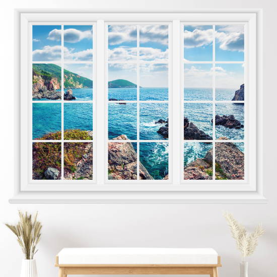 Optical Illusions Window Wall Sticker - Sea view