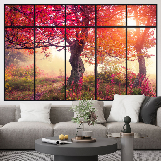 Optical Illusions Window Wall Sticker - Trees