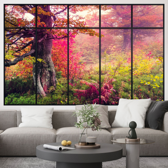 Optical Illusions Window Wall Sticker - Trees