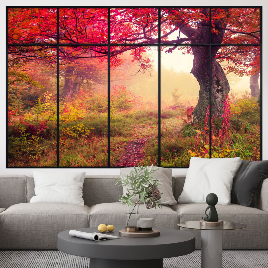 Optical Illusions Window Wall Sticker - Trees