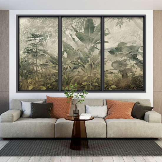 Optical Illusions Window Wall Sticker - Tropical Forest