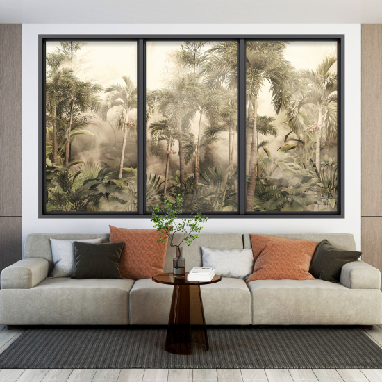 Optical Illusions Window Wall Sticker - Tropical Forest