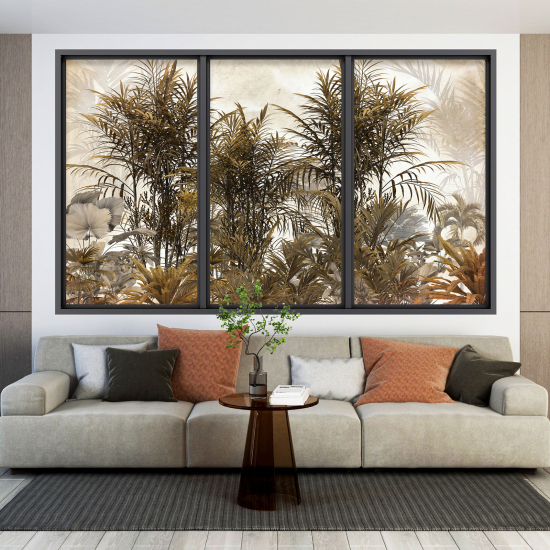 Optical Illusions Window Wall Sticker - Tropical Forest