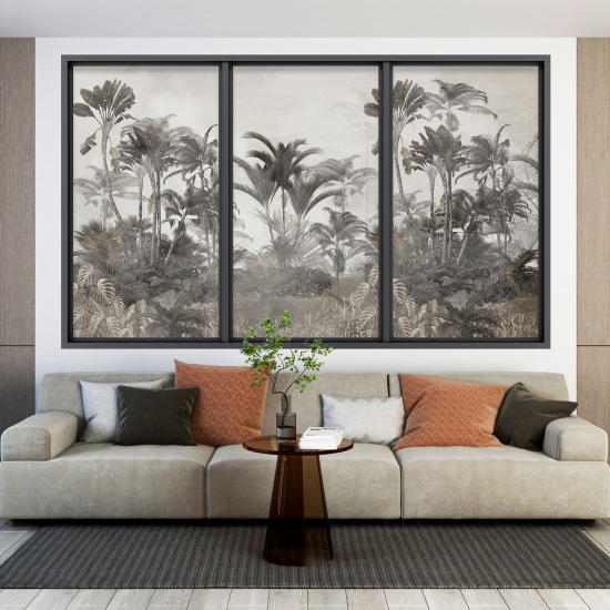 Optical Illusions Window Wall Sticker - Tropical Forest