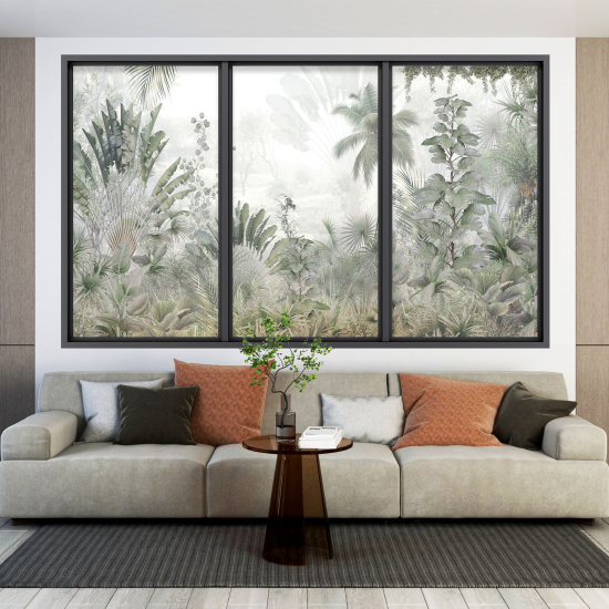 Optical Illusions Window Wall Sticker - Tropical Forest