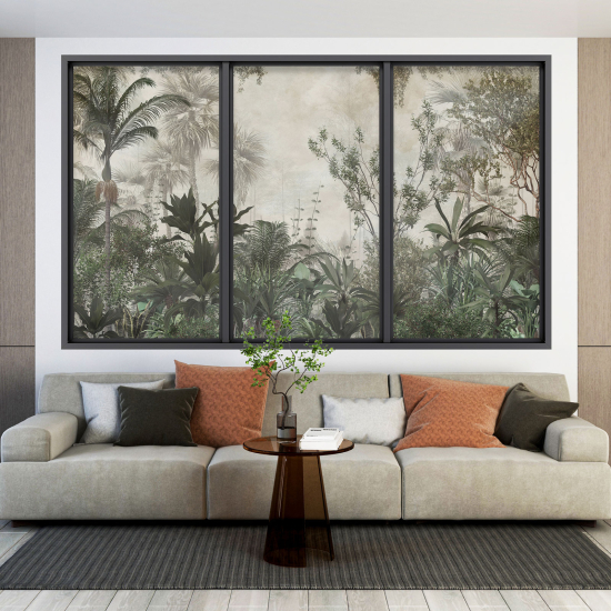 Optical Illusions Window Wall Sticker - Tropical Forest