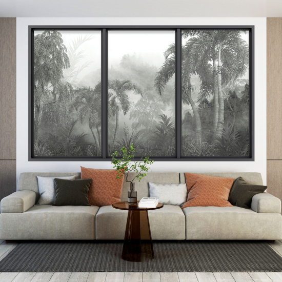 Optical Illusions Window Wall Sticker - Tropical Forest