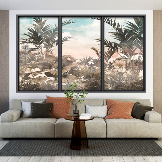 Optical Illusions Window Wall Sticker - Tropical Forest