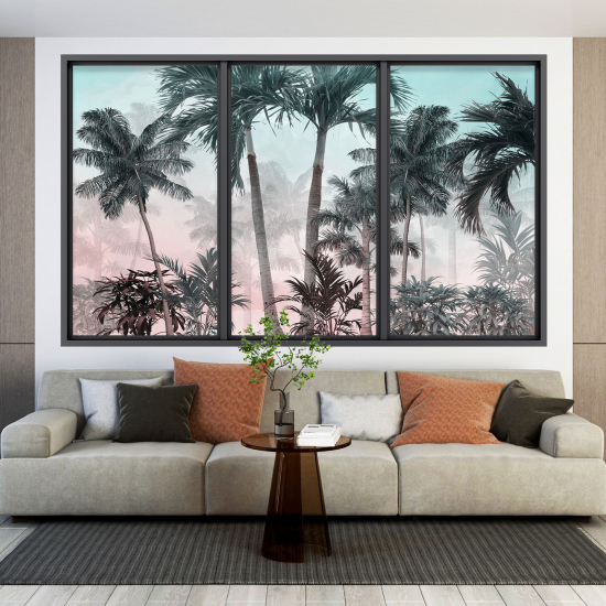 Optical Illusions Window Wall Sticker - Tropical Forest