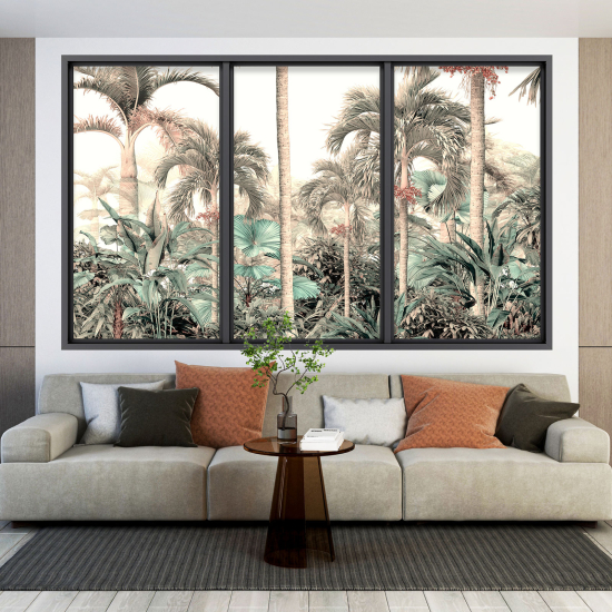 Optical Illusions Window Wall Sticker - Tropical Forest