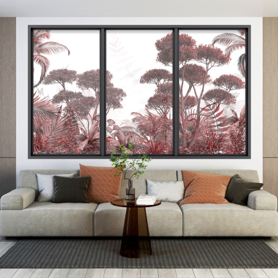 Optical Illusions Window Wall Sticker - Tropical Forest