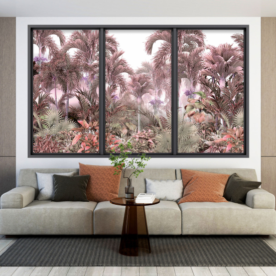 Optical Illusions Window Wall Sticker - Tropical Forest