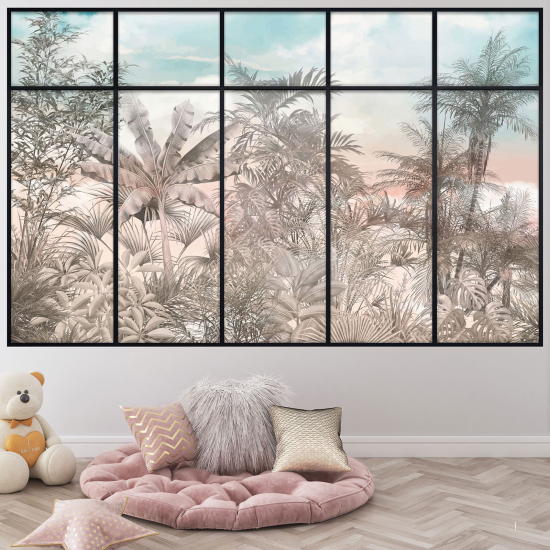 Optical Illusions Window Wall Sticker - Tropical Forest