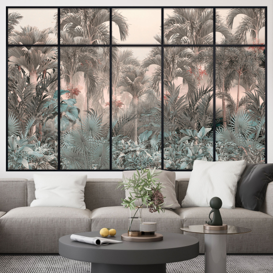 Optical Illusions Window Wall Sticker - Tropical Forest