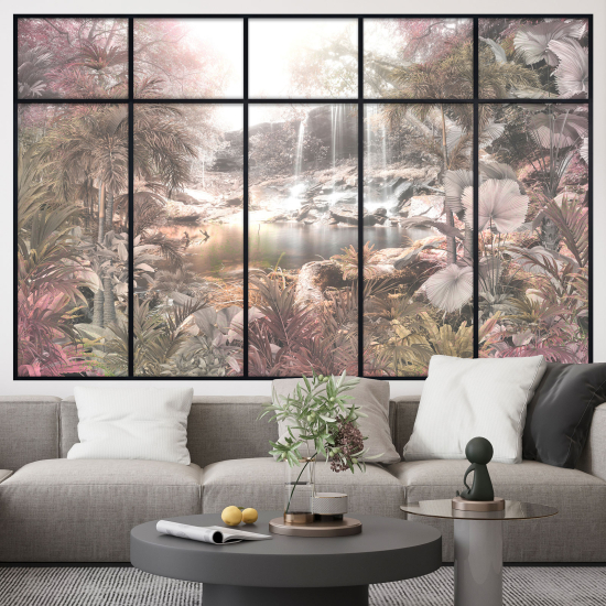 Optical Illusions Window Wall Sticker - Tropical Forest