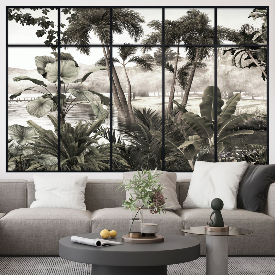 Optical Illusions Window Wall Sticker - Tropical Forest